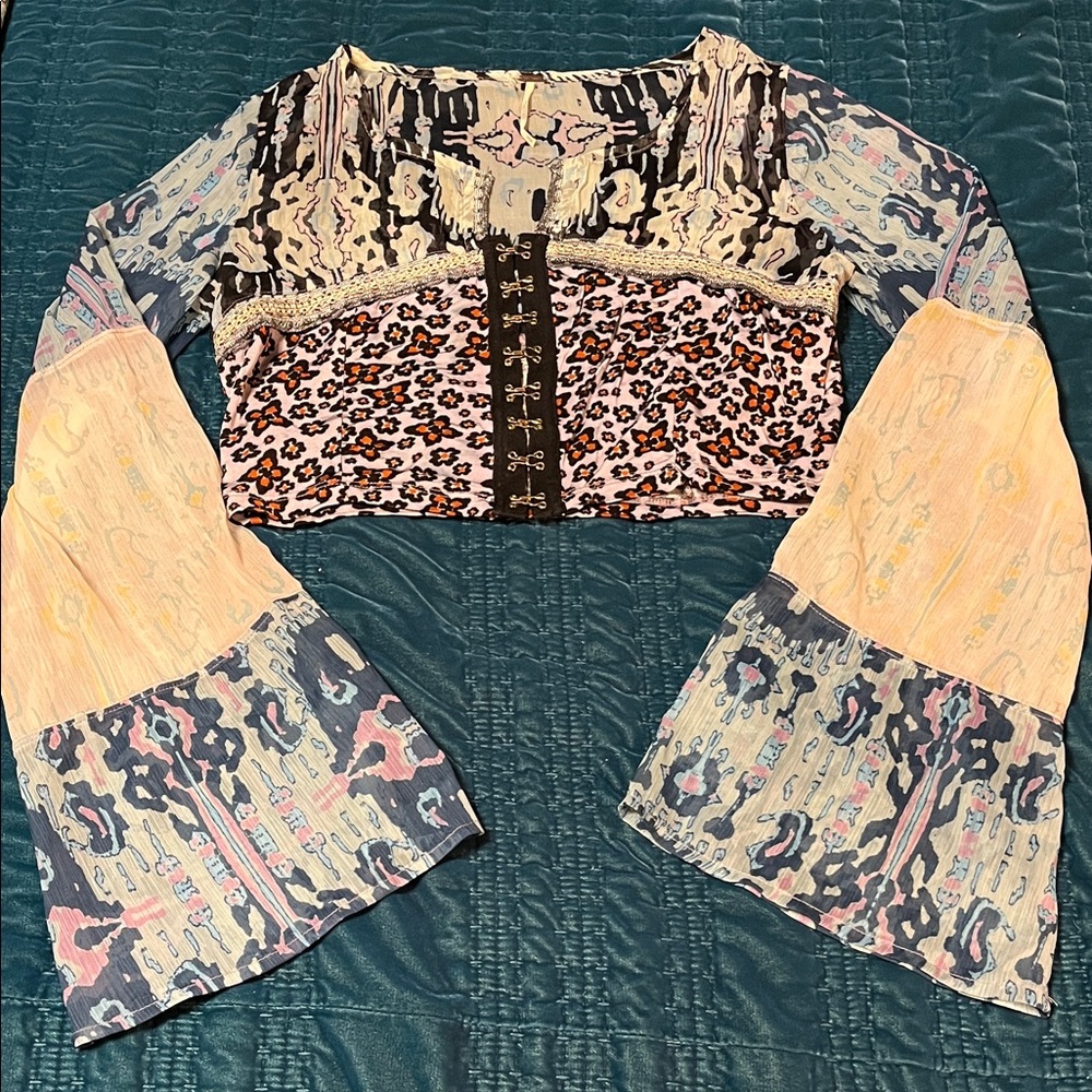 Free People Multicolor Boho Blouse